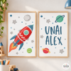 Pack de 2 feuilles décoratives - Fusée dans l'espace