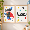 Set of 2 Kids’ Prints – Batboy Superhero | Boys’ Room Decor