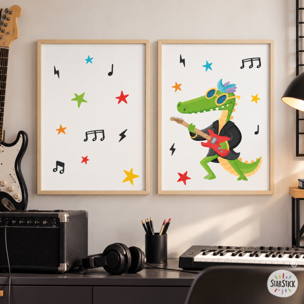 Pack with 2 framing prints - Rocker Crocodile