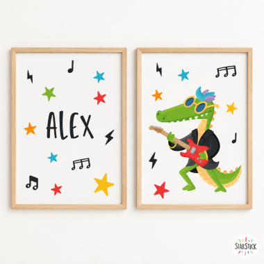Pack with 2 framing prints - Rocker Crocodile