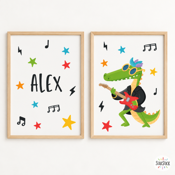Pack with 2 framing prints - Rocker Crocodile