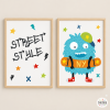2 Cuadros juveniles - Big Monster Skater - Decoración original