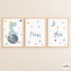3 quadres infantils per a nadó - Dinosaure somiador - Decoració personalitzable