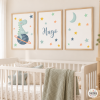 3 cuadros infantiles para bebé - Dinosaurio soñador - Decoración personalizable