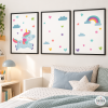 3 quadres infantils personalitzables - Unicorn - Decoració infantil