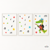 Pack de 3 Affiches pour Enfants - Crocodile Rockeur - Décoration Enfant Originale