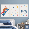 3 tableaux enfant personnalisables - Superhero StarStick