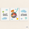 Pack de 3 Làmines infantils - Nens al gronxador - Decoració per a espais infantils