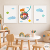 Pack de 3 Affiches pour enfants - Enfants sur la balançoire - Décoration pour espaces enfants