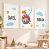 Set of 3 Children’s Prints - Kids on the Swing - Decor for Children’s Spaces