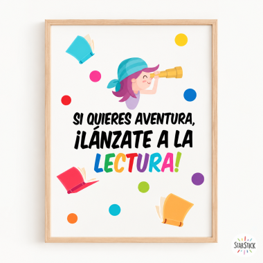 Quadre per a espais de lectura - Llença’t a la lectura - Decoració per a centres educatius
