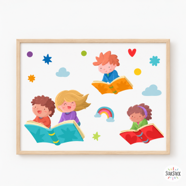 Làmina decorativa per a zones de lectura - El màgic món de la lectura