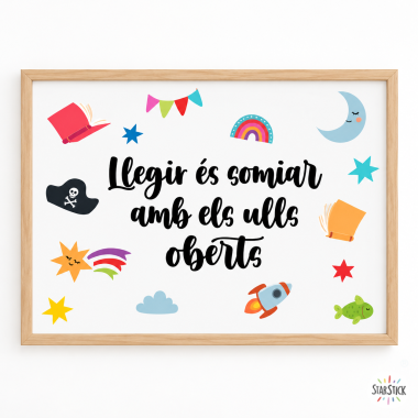 Làmina decorativa per a zones de lectura - Llegir és somiar