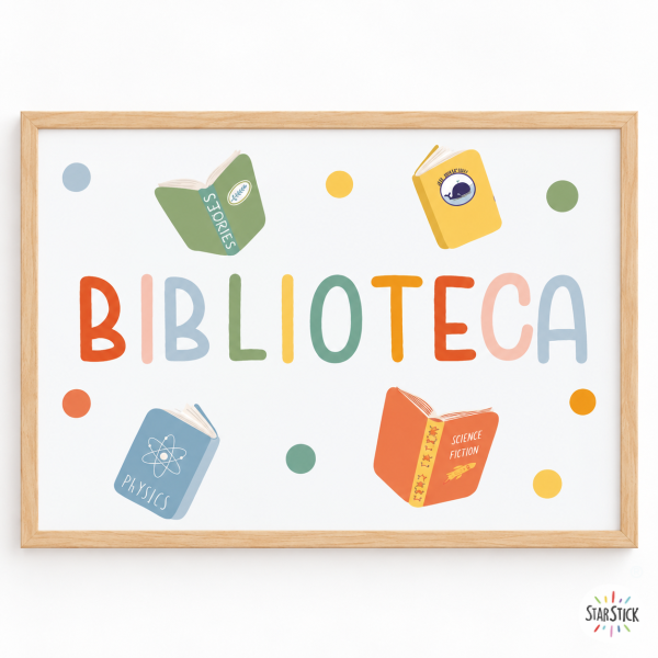 Làmina decorativa per a biblioteques escolars - Biblioteca