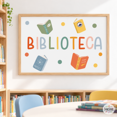 Làmina decorativa per a biblioteques escolars - Biblioteca
