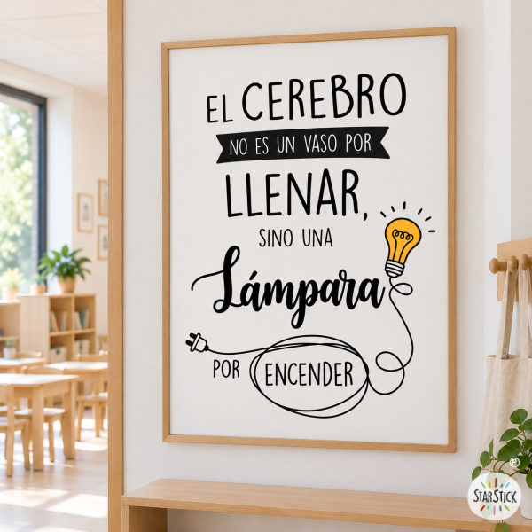 Lámina educativa - El cerebro es una lámpara por encender