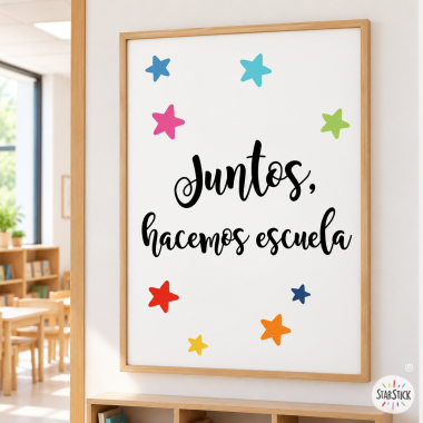 Wall decorative print - Together, we build a school