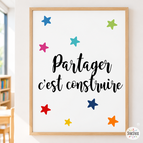 Làmina decorativa per a centres educatius - Compartir és construir