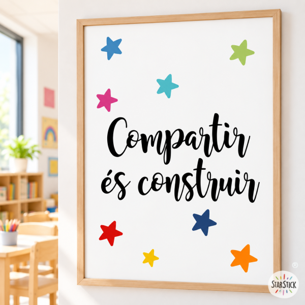 Lámina decorativa para centros educativos - Compartir es construir