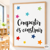 Làmina decorativa per a centres educatius - Compartir és construir