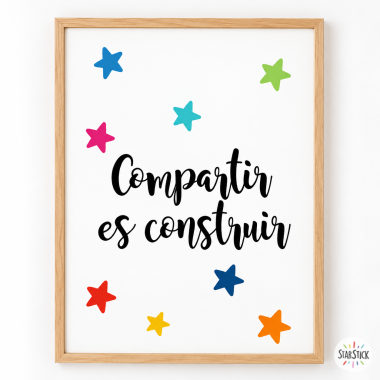 Làmina decorativa per a centres educatius - Compartir és construir