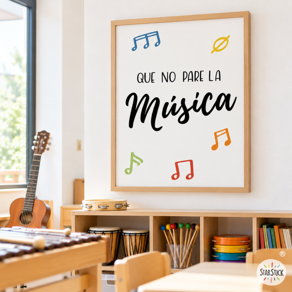 Lámina educativa - Que no pare la música - Decoración para centros educativos