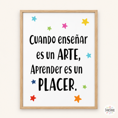 Làmina decorativa - Quan ensenyar és un art, aprendre és un plaer