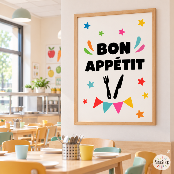 Tableau décoratif pour cantines scolaires - Bon appétit
