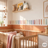 Pastel watercolor wall border for baby nursery.