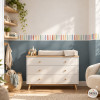 Cenefa de pared para bebé en tonos pastel, decoración infantil efecto acuarela.