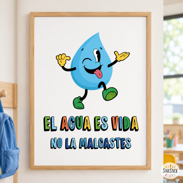 Póster educativo - El agua es vida - Decoración para centros educativos