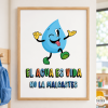 Póster educativo - El agua es vida - Decoración para centros educativos