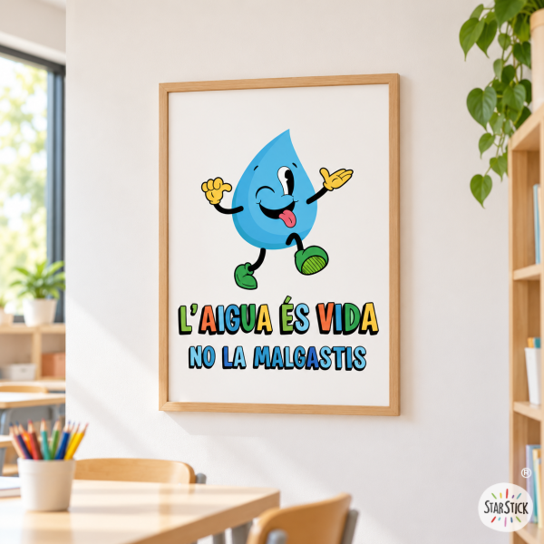 Pòster educatiu - L’aigua és vida - Decoració per a centres educatius