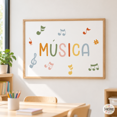 Lámina decorativa para aula de música - Decoración para centros educativos