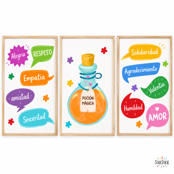 Set of 3 Prints for Decorating Educational Centres - The Magic Potion