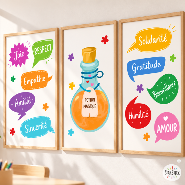Pack de 3 tableaux pour décorer les établissements éducatifs - La potion magique