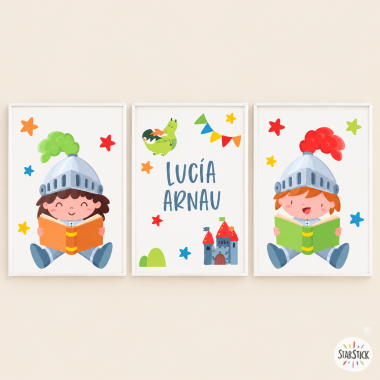 Medieval Knights - 3 Customisable Prints for Children
