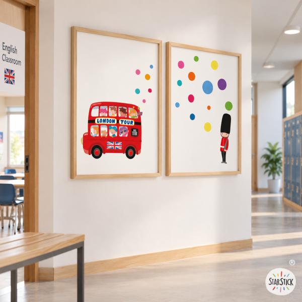 2 làmines decoratives per a aules d’anglès - London Bus