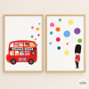 2 affiches décoratives pour salles de classe d’anglais - London Bus
