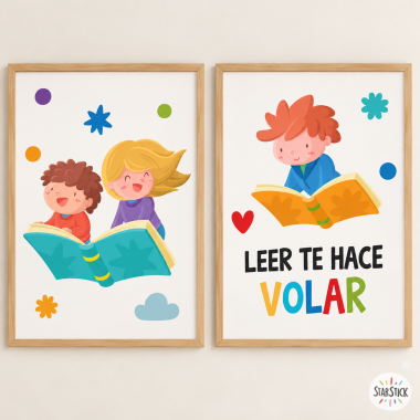 Pack of 2 decorative framing prints schools - The magical world of reading