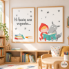Pack de 2 láminas educativas para colegios - Caperucita y el lobo