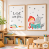 Set of 2 Educational Prints for Schools - Little Red Riding Hood and the Wolf
