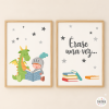 Pack de 2 láminas educativas para colegios - Dragón y caballero leyendo