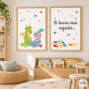 Pack de 2 láminas educativas para colegios - Dragón y caballero leyendo