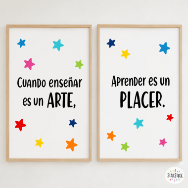 Pack of 2 decorative sheets - When teaching is an art, learning is a pleasure