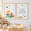 Lot de 2 feuilles décoratives - Lecture du petit prince