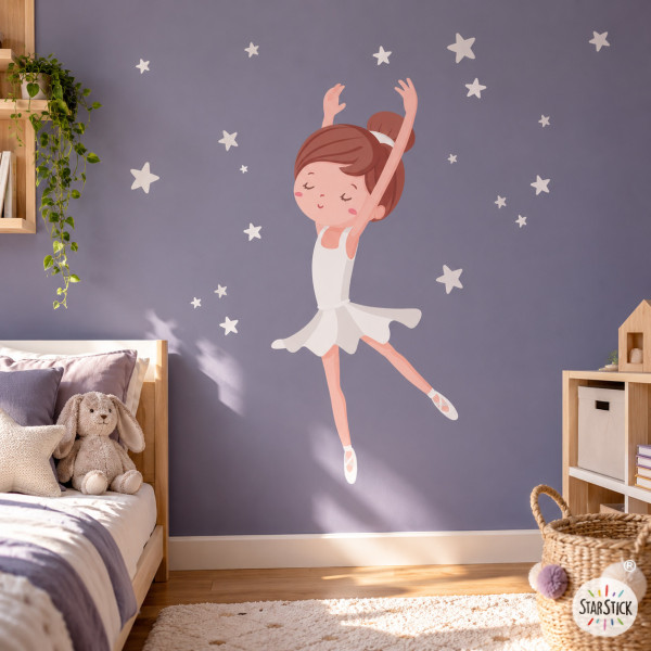 Vinil de paret per a nena ballarina, decoració infantil personalitzada per a habitació de nena.