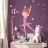 Vinilo infantil de niña bailarina para habitación infantil, decoración de pared personalizada.
