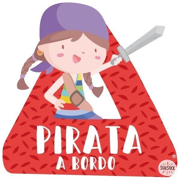 Súper niña pirata a bordo –  Adhesivo para coche
