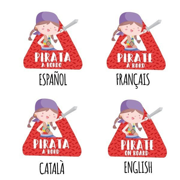 Súper nena pirata a bord - Vinils per a cotxe